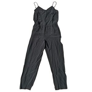NWT‎ LOFT Jumpsuit Black Minimalist Casual Career Party V-Neck Women's Large